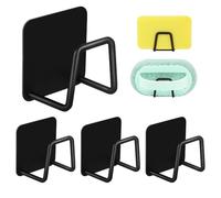 4 Piezas Soporte Gancho Estropajos Autoadhesivo de Acero Inoxidable, Porta Esponja para Cocina