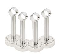 4 Piezas Soporte para Barra de Cortinas Montaje en Techo Acero Inoxidable Soporte de Riel de Armario Brida de Tubería (Longitud 15 cm)