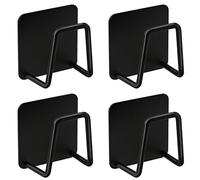 4 Piezas Soporte para Estropajos, Organizador Estropajo Fregadero de Acero Inoxidable 304,Accesorios de Cocina Gancho Adhesivo para Estropajos, Tapas de Ollas, Cucharas