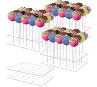 4 Piezas Soporte para Piruletas Soporte de Piruleta de AcríLico Transparente de 20 Agujeros, Pantalla de Piruleta de Acrílico Soporte Acrílico Cake Pops para Repostería Dulces, Fiesta, Bodas, Fiestas