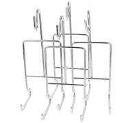 4 Piezas Soporte para Tazas de Café Diseño Moderno, de Hierro | Expositor Vertical para Tazas y Platillos, Acabado Plateado, Estilo Simple y Elegante, Mesa o Escaparate