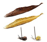4 Piezas Soporte para varillas de incienso, quemador de incienso de caracol，Porta Incienso de Metal Soporte de Incienso en Forma de Hoja,quemador de incienso, para el hogar, oficina, yoga