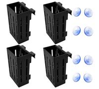 4 Piezas Soporte Plantas Acuario Jardinera Macetas, Macetas Acuáticas Portaplantas, Plantas Naturales Acuario con 4 Ganchos y 8 Ventosas para el Cultivo de Plantas Acuapónicas Paisaje Decoración