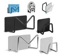 4 Piezas Soportes de Esponja Adhesivos, Gancho para Estropajos, Acero Inoxidable 304, Soporte Gancho Estropajos Cocina, Soporte de Esponja de Acero Inoxidable para Almacenamiento en Cocina y Baño