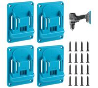 4 Piezas Soportes de Pared para Herramientas, 11.4x8.1cm Soportes de Montaje para Taladro con 16 Tornillos, Soporte de Taladro Eléctrico Compatible con Makita 18V para Uso de Máquinas en Taller Garaje