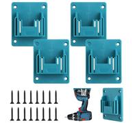 4 Piezas Soportes de Pared para Herramientas Makita 18 V, Soporte de Pared Fijación Taladros Eléctricos con 16 Tornillos, Azul-Verde Taladro Bateria Soportes para Taller y Garaje, 14,4/18V