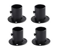 4 Piezas Soportes para Barra de Cortina, Soporte de Brida de Acero Inoxidable en Forma de U Soportes para Varillas de Armario Techo Pared con Tornillos para Ducha (Negro 22 mm)