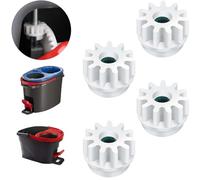 4 Piezas Spin Mop Replacement Parts Fregona Giratoria Repuestos de Pedal de Embrague Desechable Rodamiento de Embrague Unidireccional Compatible con Vileda Reemplazo de Engranaje Giratorio