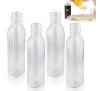 4 Piezas Squeeze Bottle, 500ml Botella de Salsa con Tapas, Transparente Dispensador de Botellas de Plástico, Biberon Cocina - Sin BPA, para Condimentos, Salsa de Tomate, Mostaza, Mayonesa
