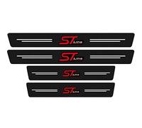 4 Piezas ST Line Película Protectora para umbral de Puerta de Coche para Ford Focus EcoSport Kuga Mondeo Fiesta Puma, Decoración para Estribos de Coche de Fibra de Carbono Red