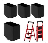 4 Piezas Tacos Escalera de Goma, 50 x 25 Tacos Escalera Aluminio para Escalera de Aluminio, Patas de Goma, Tapas Protectoras Antideslizantes para Escaleras Plegables de Trabajadores Domésticos