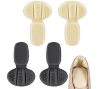 4 Piezas Taloneras para Zapatos, Almohadillas para Zapatos de Tacón, Insertos de Plantillas para Zapatos Demasiado Grandes y Sueltos para Hombres y Mujeres (Marrón y Negro)