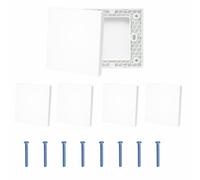 4 Piezas Tapa Ciega Enchufe Pared 8,6 x 8,6 cm, Placas Ciegas Universales Blancas para Caja de Alimentación, Pared Cubierta de Interruptor para Enchufes y Conexiones no Utilizadas