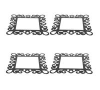 4 Piezas Tapa de Interruptor Acrílica 86 Efecto Espejo Negro | Marco para Placa de Enchufe, Acabado Reflectante y Removible, para Pared Interior y Salón