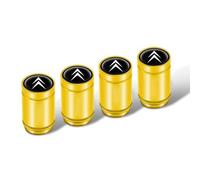 4 Piezas Tapa de Válvula de Neumático para Citroen C4 X 2022-, Auto Tapones de Válvula de Neumático Tapas de Polvo de Rueda,Yellow