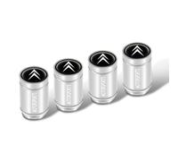 4 Piezas Tapa de Válvula de Neumático para Citroen C4 X 2022-, Auto Tapones de Válvula de Neumático Tapas de Polvo de Rueda,Silver