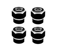 4 Piezas Tapa de Válvula de Neumático para Mazda 2 3 6 CX-3 CX-30 CX-5 CX-50 CX-60 CX-7 CX-8 CX-9 MX-5 MX-30, Auto Tapones de Válvula de Neumático Tapas de Polvo de Rueda,Bl-ACK