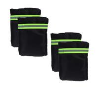 4 Piezas Tapa para Grifo Exterior de Jardín 420d Oxford Negro | Protector Aislante Desmontable y Plegable Cierre Reflectante, Cobertura Total para Grifos de Exterior