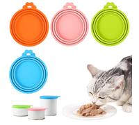 4 Piezas Tapas de Latas de Comida para Mascotas, Tapa de Silicona para Latas de Perro y Gato Sin BPA, Tapa de Lata de Comida para Mascotas Apto Lavavajillas, Tapas Reutilizables para Perros y Gatos