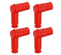 4 Piezas Tapas de Repuesto de Bujía de Goma 90 Grados para Motocicleta Todoterreno ATV, para Bujías con Rosca 14mm Rojo