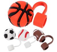 4 Piezas Tapas de Silicona Diseño Deportivo y Antpolvo | Cubiertas Reutilizables, Forma de Balón y Estilo Adorable, para Vasos, Tarros y Fiestas Temáticas