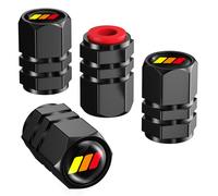 4 piezas Tapas de vlvula de vlvula de la llanta de color tricolor de la vlvula de aluminio Conjunto de tapa de vlvula de aluminio Corrosin Cubra