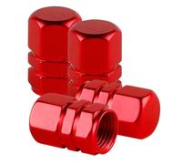 4 Piezas Tapas Válvulas Neumático Coche para Toyota RAV4 2020-2024, Tapa Válvula Aluminio Hexagonales, Universales Tapa Antipolvo, Accesorios,Red