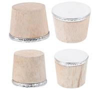 4 Piezas Tapón de Corcho de Madera para Botella de Agua y Tetera | Repuesto Reutilizable, Diseño Cónico Rosca, Dos Tamaños, para Jarras y Flascos de Boca de Corcho