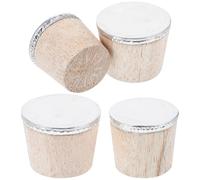 4 Piezas Tapón de Madera para Botella de Agua, Corcho Natural | Acabado Liso, Diseño Cónico Rosca, para Jarras y Recipientes de Boca de Corcho