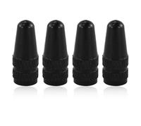 4 Piezas Tapón de Válvula Bicicleta, Tapón Válvula Presta,Casquillos de Válvula Bicicletas,Cubiertas de válvula de neumático para Rueda de Bicicleta (Negro)