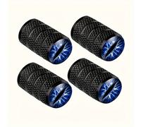 4 Piezas Tapón de Válvula de Neumático con Diseño de Ojos, Cromado, para Autos, Motos, Camiones y Bicicletas
