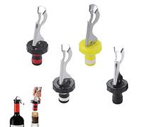 4 Piezas Tapón de Vino de Silicona Botella Cierres con Palanca Tapones de Botella Bebidas para Champán Cerveza Bebidas Aceitera