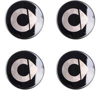 4 Piezas Tapones Adhesivos para Tapacubos para Smart Fortwo Forfour 450 451 453 56mm, Centro de Rueda de Coche Cubierta de La Etiqueta Auto Llantas Decorativa Emblema