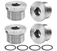 4 Piezas Tapones Ciegos de 1/2 Pulgadas,Tapa de Cierre Con 4 Juntas,Tapón Ciego de Acero Inoxidable,Tapón Roscado Autosellante Para Sellado de Tuberías