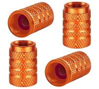 4 Piezas Tapones de Válvula para Renault Twingo ZOE Laguna Koleos Captur, Aluminio Anodizado, Antifugas con Anillo Sellador, Mantiene Presión Estable,E/Orange
