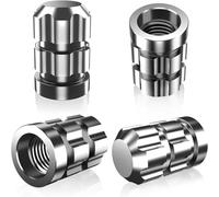 4 Piezas Tapones Rueda Coche para Volvo S60 S80 S90 V60 V70 V90, Tapones de Válvula en Aleación de Aluminio Tapas Válvulas Neumático Accesorios,L-Silber/F