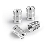 4 Piezas Tapones Rueda Coche para VW Volkswagen Golf 2013-2020 2021, Tapones de Válvula en Aleación de Aluminio Tapas Válvulas Neumático Accesorios,Normal-Silver