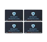 4 Piezas Tarjeta de Bloqueo RFID, Bloqueador RFID/NFC, Protección Antirrobo para Tarjetas de Crédito y Débito, Pasaporte y Documentos sin Contacto, Tarjeta Protectora para Billetera Cartera Tarjetero
