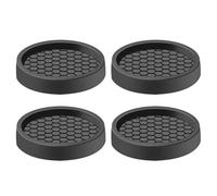 4 Piezas Tazas Redonda de Goma para Muebles, 5cm Protector Patas Sillas, Posavasos Antideslizantes de Muebles, Almohadillas Protectoras de Goma para Pies para Cama Armario Sofá Silla Mesa, Negro