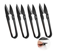 4 Piezas Tijeras de Coser Hilo en Forma de U, Tijeras Cortahilos de Costura Negro, Cortador Punto Cruz Pequeñas para Bordado, Corte de Tela, Pesca, Manualidades, Suministros de Bricolaje