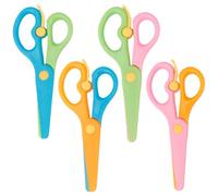 4 Piezas Tijeras de Seguridad para Niños, 13.7cm Tijeras de Plástico, Tijera Preescolares Para Niños a Partir De 2 Años, Tijera para Manualidades Infantiles para Manualidades Creativas con Papel
