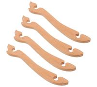 4 Piezas Tirador de Rejilla de Horno de Madera, Mango Curvo | Hornos Tostadores y Convencionales, Compatible Sartenes y Bandejas, Superficie que No Raya