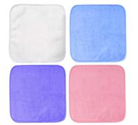 4 Piezas Toalla Facial Desmaquillante de Microfibra, 15 x 15cm Toallitas Desmaquillantes, Discos Desmaquillantes Reutilizables, Toallas Faciales de Microfibra para Maquillaje, Para Limpieza Facial