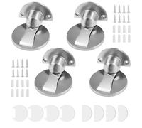 4 Piezas Tope Puerta Magnetico, Tope Puertas Suelo Magnetico Oculto de Aleación de Zinc, Tope Puerta Iman con Pegatina Autoadhesiva y Tornillos, para Piso, Baldosas de Cerámica (4)