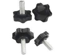 4 Piezas Tornillo Moleteado Estrella, M6 x 30 mm, Diámetro 32 mm
