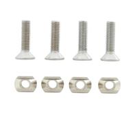 4 Piezas Tornillo Tabla de Surf Placa Metal Deslizante Accesorios sin Herramienta para Longboard Surfistas Adecuado para Deportes Acuáticos, Tornillos Phillips, Acero Inoxidable M8