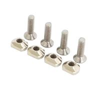 4 Piezas Tornillo Tabla de Surf Placa Metal Deslizante Accesorios sin Herramienta para Longboard Surfistas Adecuado para Deportes Acuáticos, Tornillos hexagonales, Acero Inoxidable M6