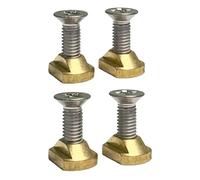 4 Piezas Tornillo Tabla de Surf Placa Metal Deslizante Accesorios sin Herramienta para Longboard Surfistas Adecuado para Deportes Acuáticos, Tornillos Phillips, Latón M8