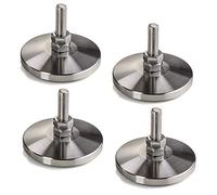 4 piezas Tornillos de ajuste M8 x 30 mm Ø 58 mm acero inoxidable real regulable en altura con base de goma Pies de mueble Pies de ajuste Pies de pedestal de SOTECH