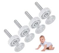 4 Piezas Tornillos de Varilla Roscada de Presión, M10 Presión Puerta de Bebé, M10 X 90mm Puertas de Presión para Bebés, Seguridad Varilla de Husillo, Tornillo Y Adaptador para Barandillas